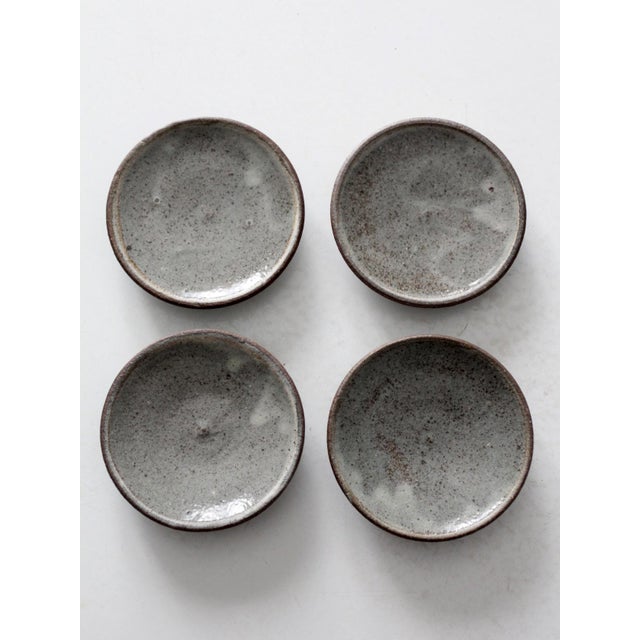 Vintage Small Studio Pottery Plates Set of 4 For Sale - Image 10 of 17