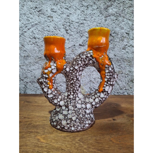 Silver Fat Lava Double Candlestick from Vallauris, 1960s For Sale - Image 8 of 8