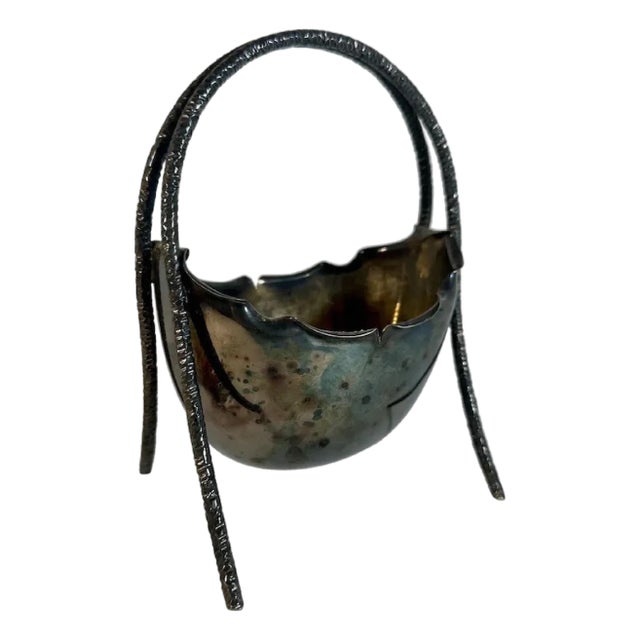 19th Century Hukin & Heath Silver Plated Basket: Christopher Dresser Design For Sale