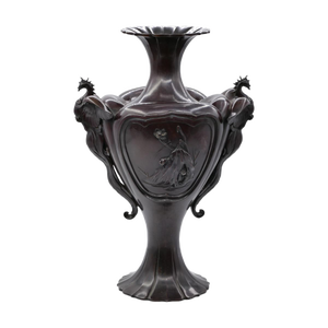 Antique Japanese Meiji Bronze Amphora