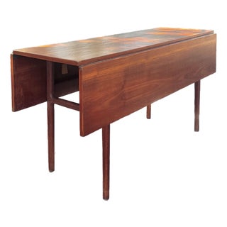 Mid Century Danish Modern Fold-Down Dining Table For Sale