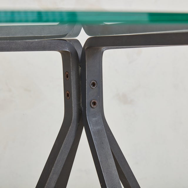 1970s Petite Iron + Glass Top 'Cuginetto' Coffee Table by Enzo Mari, Italy 1970s For Sale - Image 5 of 11