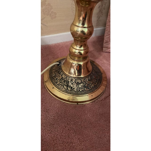Metal 1969 Model Magesty Brass Pedestal Telephone Hollywood Regency Style For Sale - Image 7 of 8