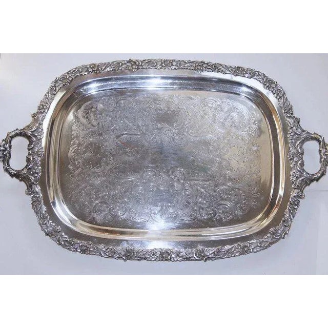 Traditional Continental Sheffield Silverplate Co. Brooklyn, New York Serving Tray For Sale - Image 3 of 10