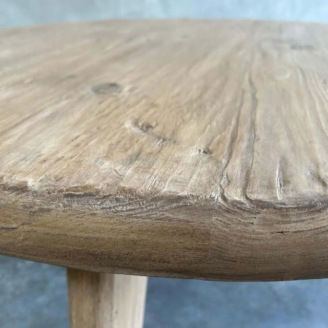 Custom Reclaimed Elm Wood Round Coffee Table With 3 Legs Chairish
