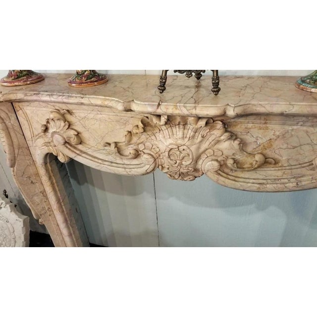 Fireplace in Cream Valencia Marble, Venice, Italy, 19th Century For Sale - Image 4 of 7