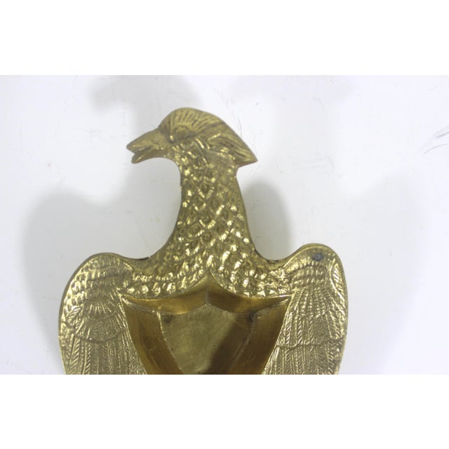 Metal Vintage Brass Bird Eagle Ashtray For Sale - Image 7 of 7