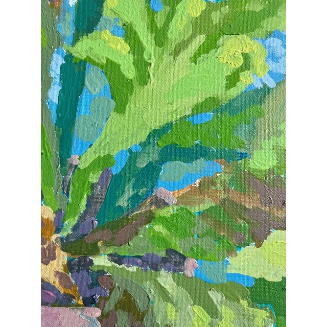 French Country Birdsnest Fern, Original Impressionist Oil Painting by Molly Mansfield For Sale - Image 3 of 3