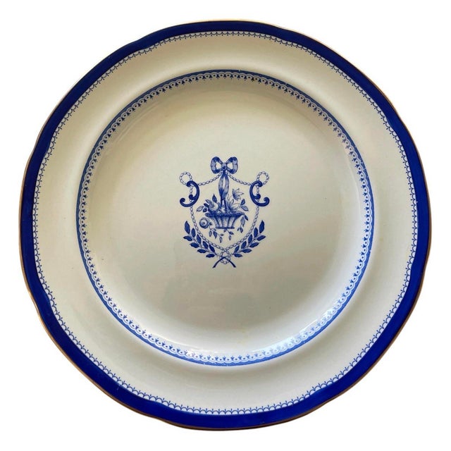 1980s Set of 12 Vintage English Copeland Spode "Newburyport" Cobalt Blue & Gold 8-Inch Salad Dessert Plates For Sale - Image 5 of 12