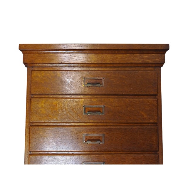 Mid-Century Danish Oak Archive Cabinet with Pull-Out Shelf, 1920s For Sale - Image 10 of 11