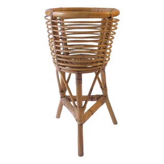 Wicker Rattan Plant Stand Holder Cachepot For Sale