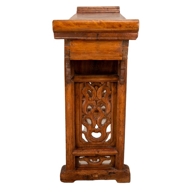 Antique Chinese Elmwood Altar Table With Carved Details – Late 19th / Early 20th Century For Sale - Image 16 of 17