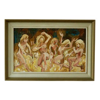 Ebbe Höglund, Dancing, 1960s, Oil on Canvas, Framed For Sale