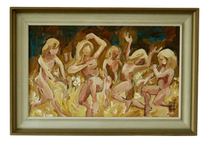 Ebbe Höglund, Dancing, 1960s, Oil on Canvas, Framed
