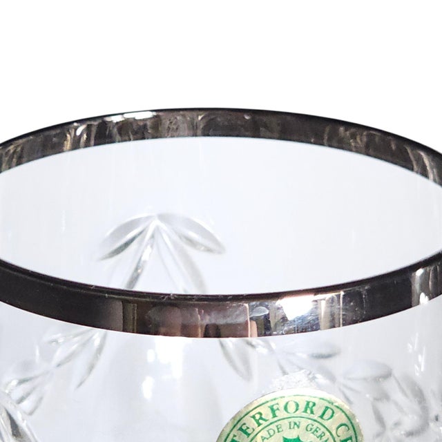 Late 20th Century Waterford Cherished Moments Platinum Rim Crystal Champagne Flutes, Pair For Sale In San Francisco - Image 6 of 13