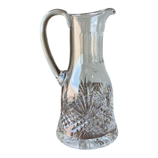 1990s Wedgwood Majesty Pattern Crystal Glass Pitcher For Sale