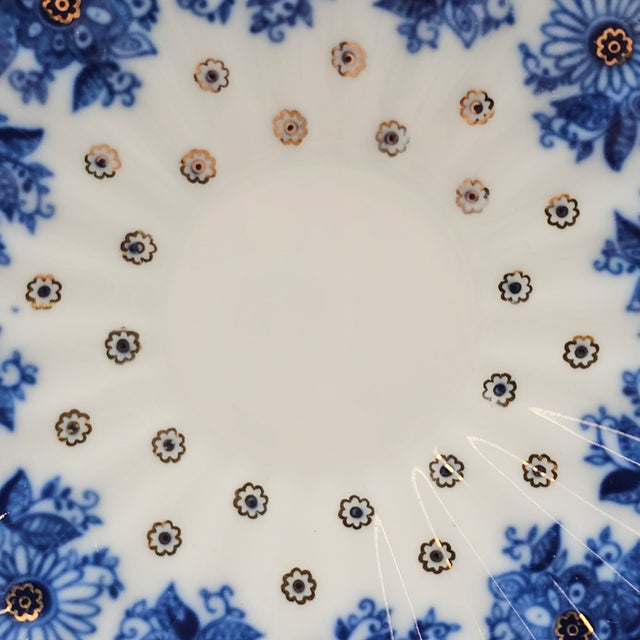 Blue Lomonosov Imperial Russian Porcelain Bridesmaid Basket Teacup and Saucer, Hand Decorated For Sale - Image 8 of 12