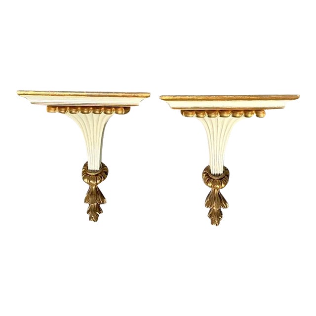 Vintage Italian Gilt Tipped Brackets - A Pair For Sale