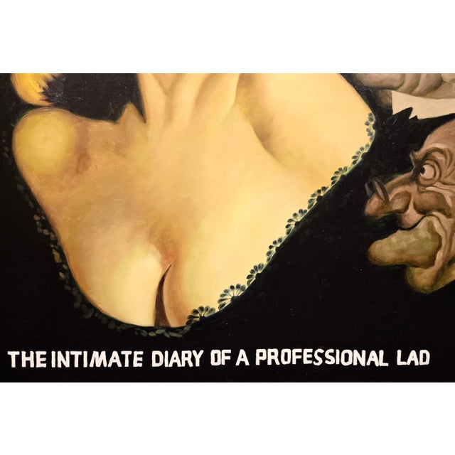 Textile Gentlemen Prefer Blondes–Large Original Pop Art Oil Painting After Earle K. Bergey For Sale - Image 7 of 11