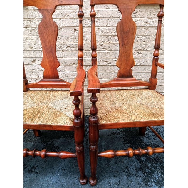 Chestnut Timeless Elegance: Pair of Vintage Queen Anne Style Mahogany Armchairs For Sale - Image 8 of 12