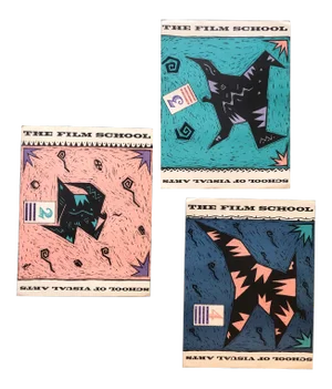 Vintage Original 1988 School for Visual Arts Film School Woodblock Posters Gallery Wall 3