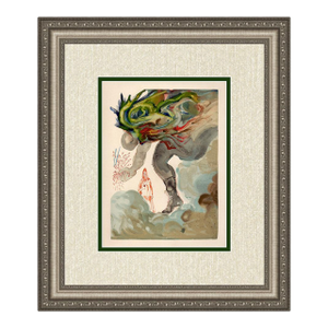 1960 Salvador Dali Giants Authentic Woodcut Framed