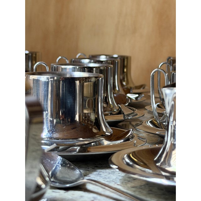 1970s Mid-Century Modern Italian Stella 18/10 Espresso Service in Stainless Steel, 1970, Set of 26 For Sale - Image 5 of 18