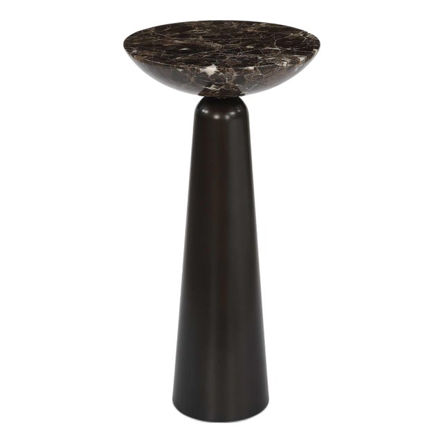 Hastings Brown Marble Accent Table For Sale