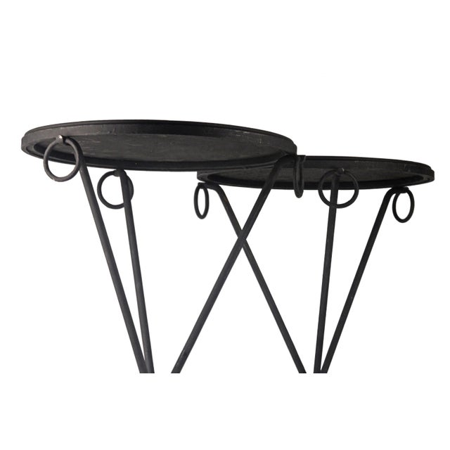 1940s Pair of Mid-20th Unmarked Century Wrought Iron Guéridon Tables Designed by Jean Michel-Frank for the Company Comte s.A. For Sale - Image 5 of 11