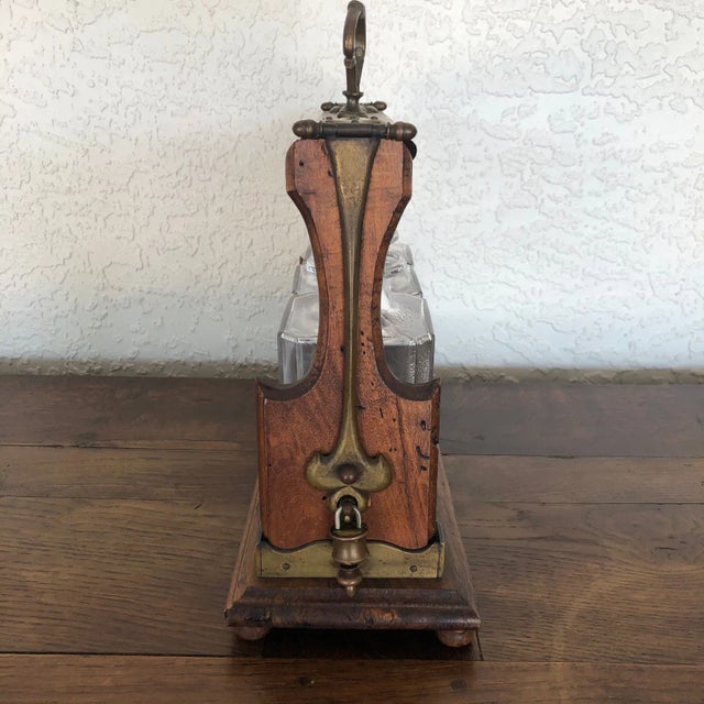 Antique English Oak Decanter Tantalus For Sale - Image 4 of 11