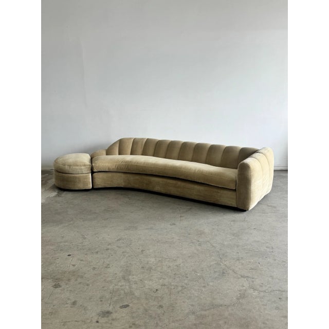 Ivory 1980s One of One Arched Channel Back Sofa For Sale - Image 8 of 16