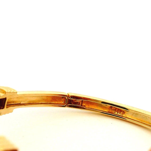 Vintage 14k Gold Diamond Hinged Bangle Bracelet For Sale - Image 11 of 12