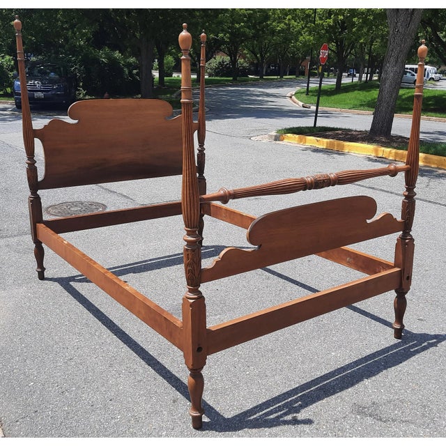 1940s Federal Style Pale Mahogany Full Size Bed For Sale - Image 9 of 9
