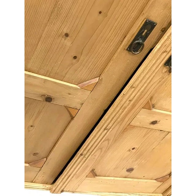 Antique French Pine Twoo Door Armoire Drawer to Base For Sale - Image 9 of 12