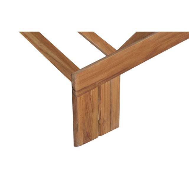 Modern Paradiso Outdoor Teak Chaise - Gray Fabric For Sale - Image 3 of 10