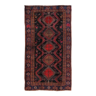 Pasargad Home Vintage Lori Black Wool Area Rug, 4' 5'' X 8' 3'' For Sale