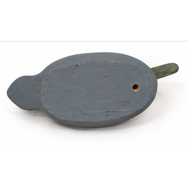 Folk Art Rustic Primitive Painted Wooden Duck Decoy Folk Art Sculpture For Sale - Image 3 of 6