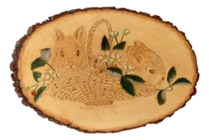 Vintage Cottage Wall Art on Wood Slab