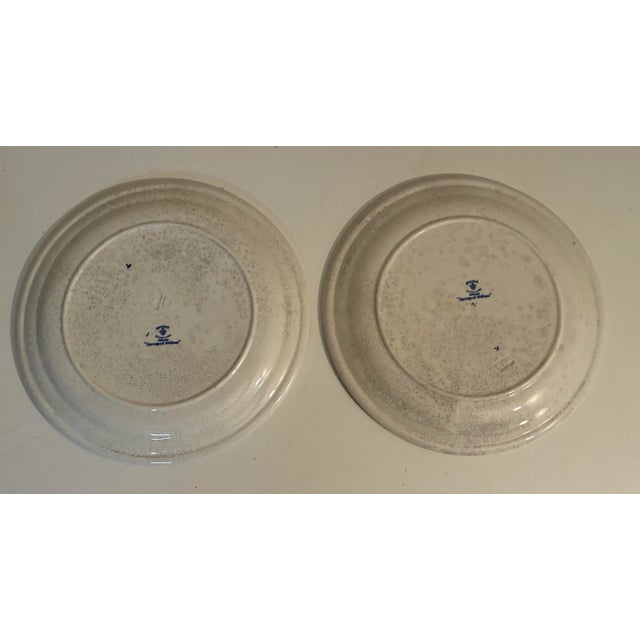 Davenport Antique English Staffordshire Plates - Davenport Blue Willow Pagoda Pattern - Set of 5 For Sale - Image 4 of 11