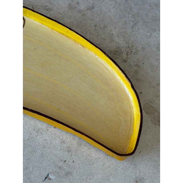 1980s Vintage Hand Painted Papier-Mâché Banana Serving Tray, Made in Mexico For Sale - Image 5 of 12