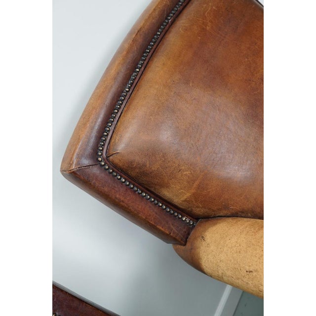 Vintage Dutch Cognac Leather Club Chairs, Set of 2 For Sale - Image 13 of 18