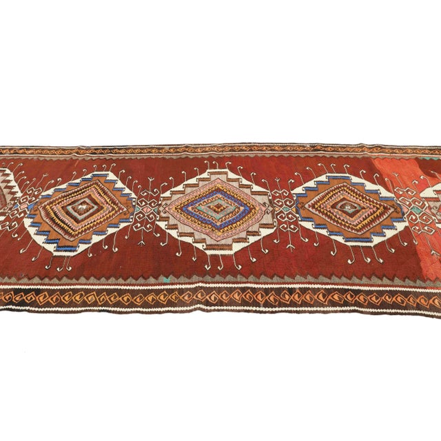 Vintage Turkish Kars Kilim Rug For Sale - Image 4 of 7