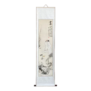 Chinese Calligraphy Writing Scholar Theme Scroll Painting Wall Art