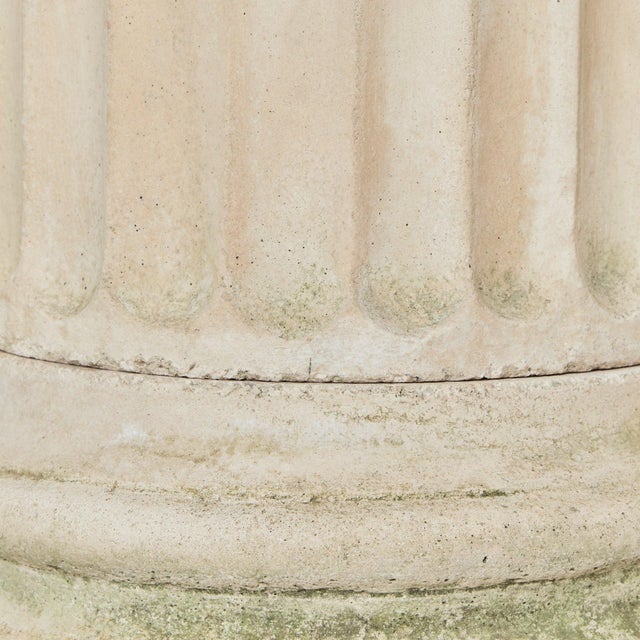 French Fluted Stone Pedestal, 1960s For Sale - Image 4 of 11