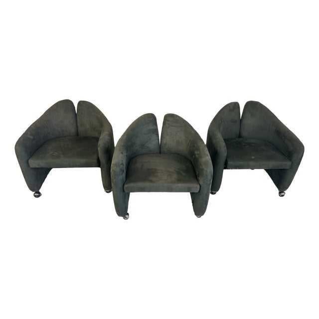 Mod. Pd 142 Armchairs by Eugenio Gerli for Tecno, 1970s, Set of 3 For Sale