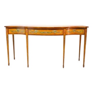 Wellington Hall Reproduction Adams Decorated Satinwood & Mahogany Table C1930 For Sale