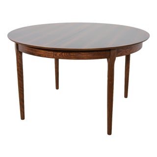 Mid-Century Round Rosewood Extendable Dining Table, Denmark, 1960s For Sale