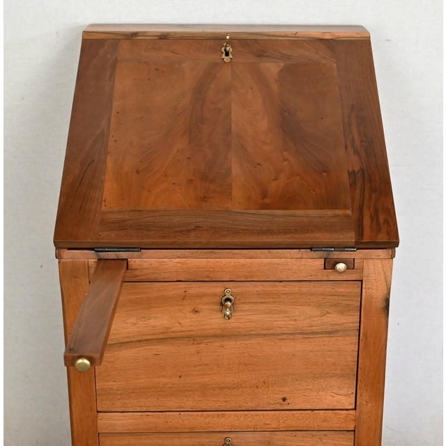 Small Directoire Style Scriban Desk Cabinet in Walnut, Early 20th Century For Sale - Image 16 of 18
