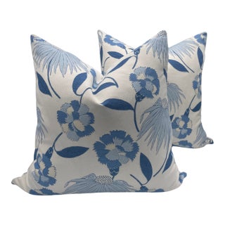 Blue Schumacher Bouquet Toss Pillows-a Pair For Sale