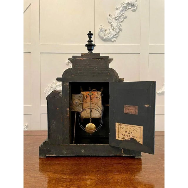 Large Victorian 19th Century Faux Marble Mantel Clock For Sale - Image 13 of 14